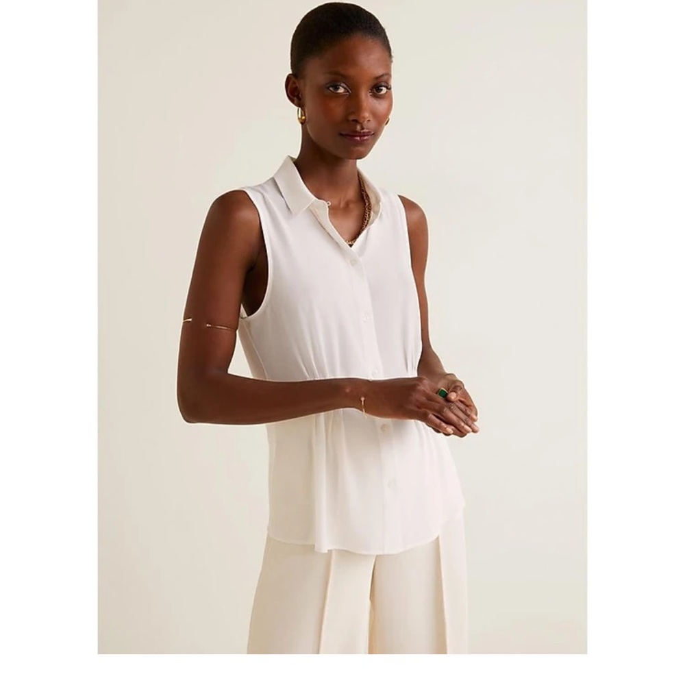 NWT Mango Sleeveless White Blouse